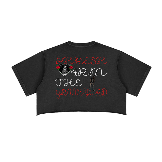 Snow Washed Raw Edge THZBZ Crop Top