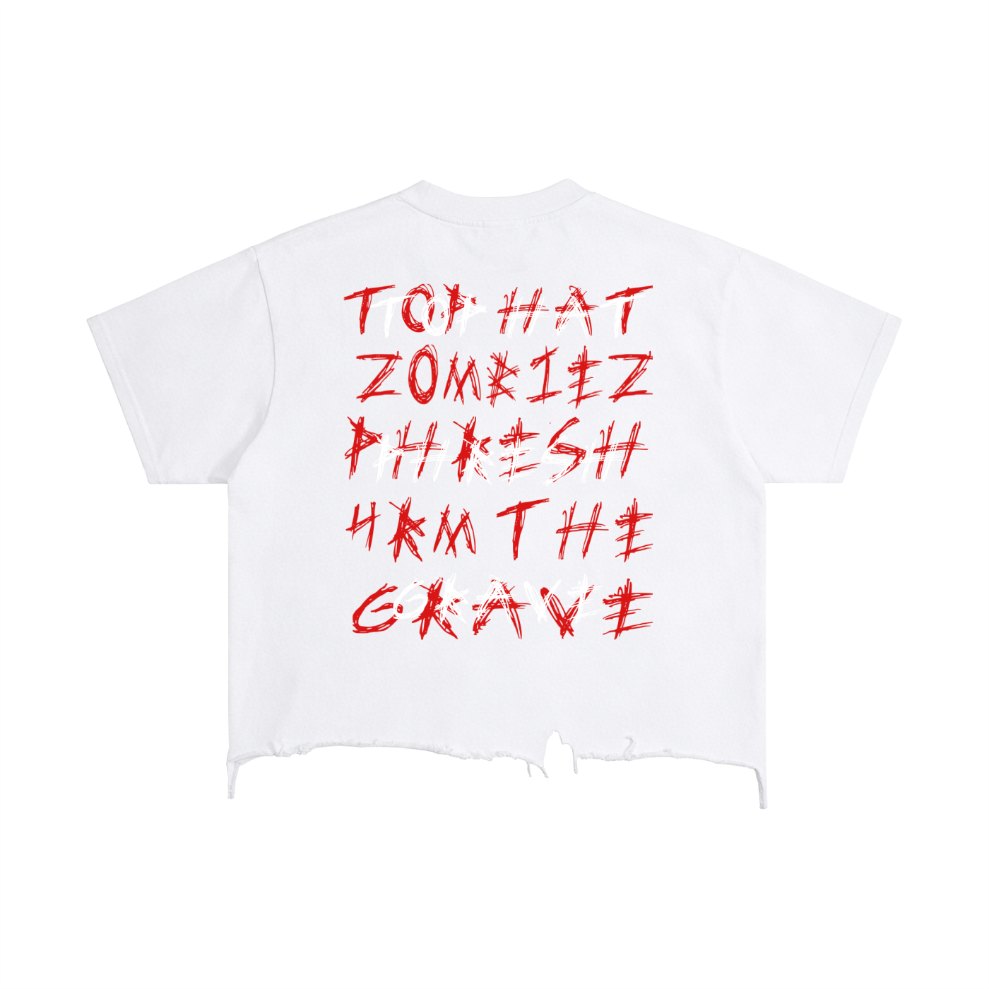 THZBZ Vintage Wash Boxy Distressed Hem T-Shirt