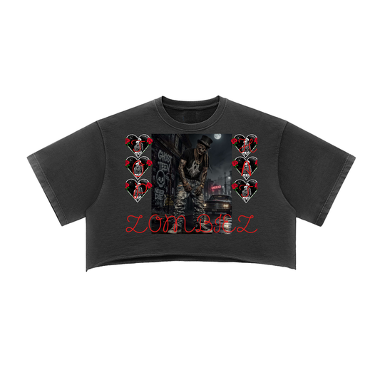 Snow Washed Raw Edge THZBZ Crop Top